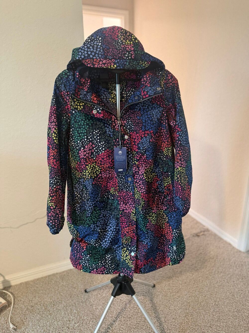 Joules Waybridge Raincoat in Party Leopard Print Women’s Size 6 NWT!